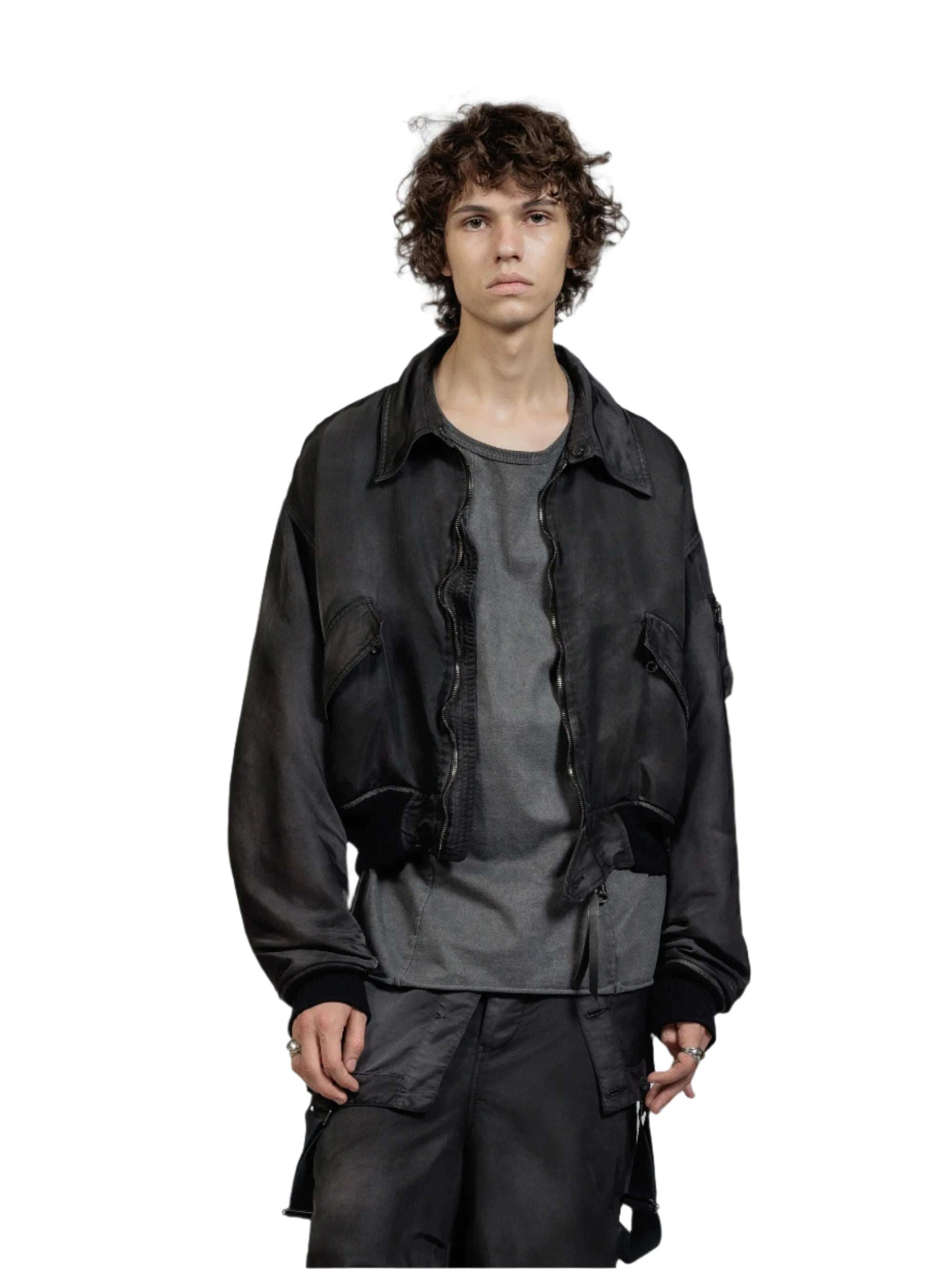 The Viridi-Anne Nylon Object Dyed Bomber Jacket | VAVA STORE