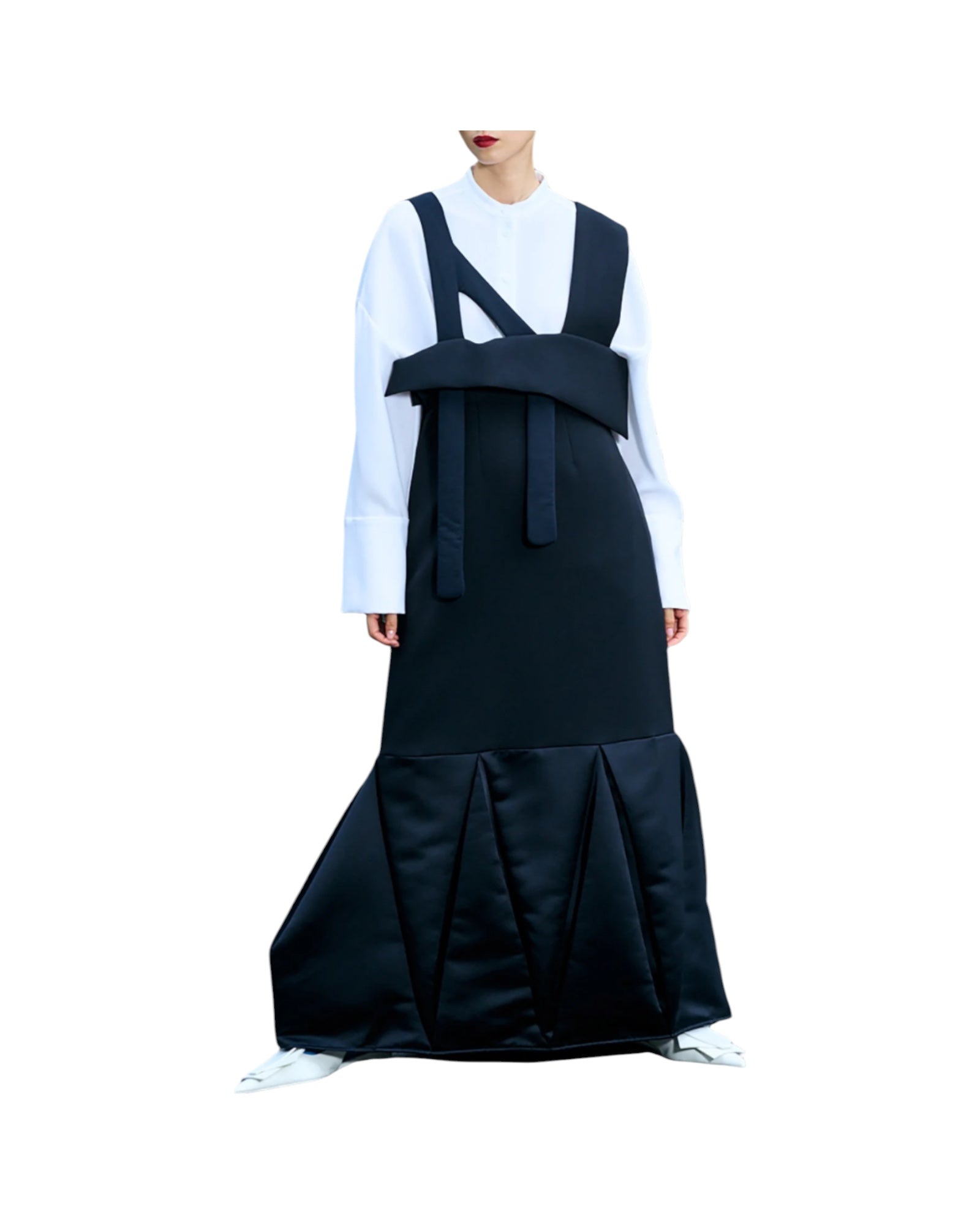 Enfold Asymmetric Jumper Dress Black - Designer Dress