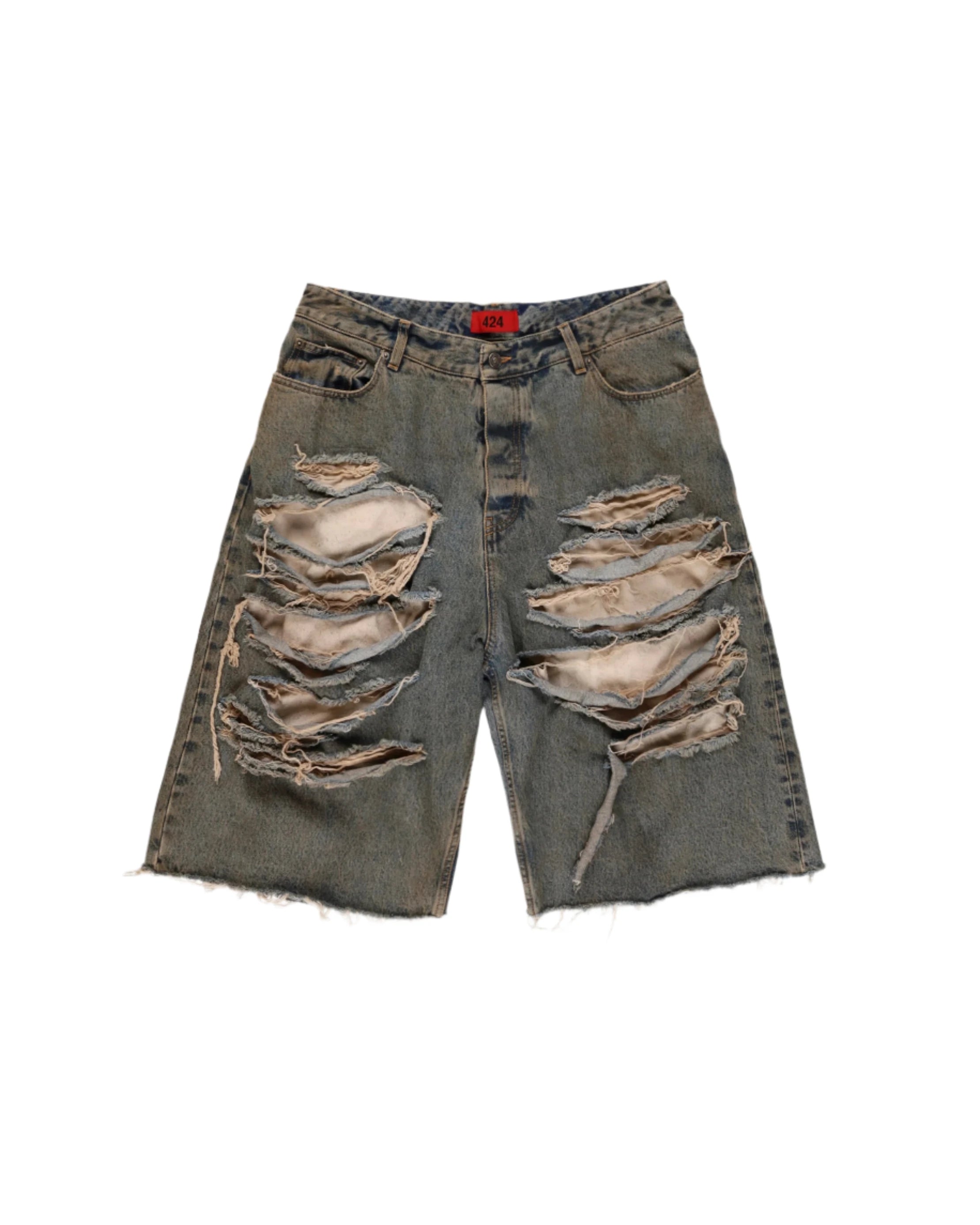 424 Big Daddy Denim Shorts Blue