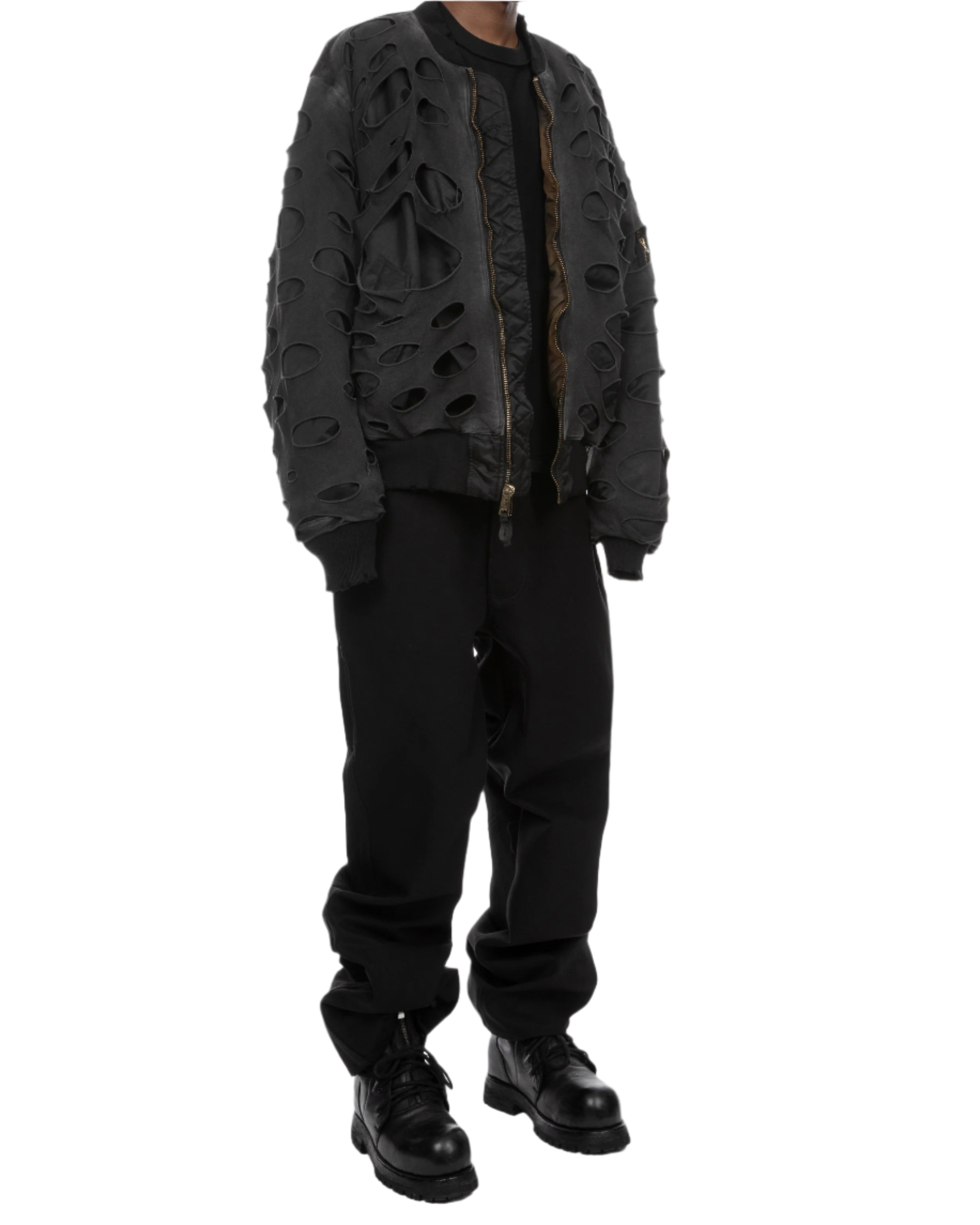 Alexander Digenova Double Layer Bomber Jacket Black