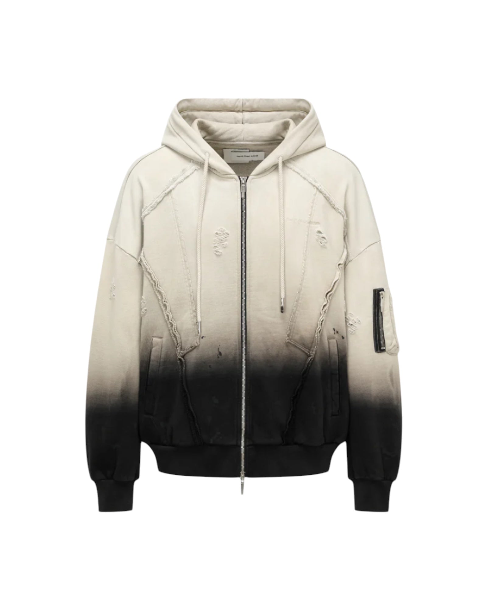 FengChenWang Gradient Washed Deconstruction Zip Hoodie - Designer 
