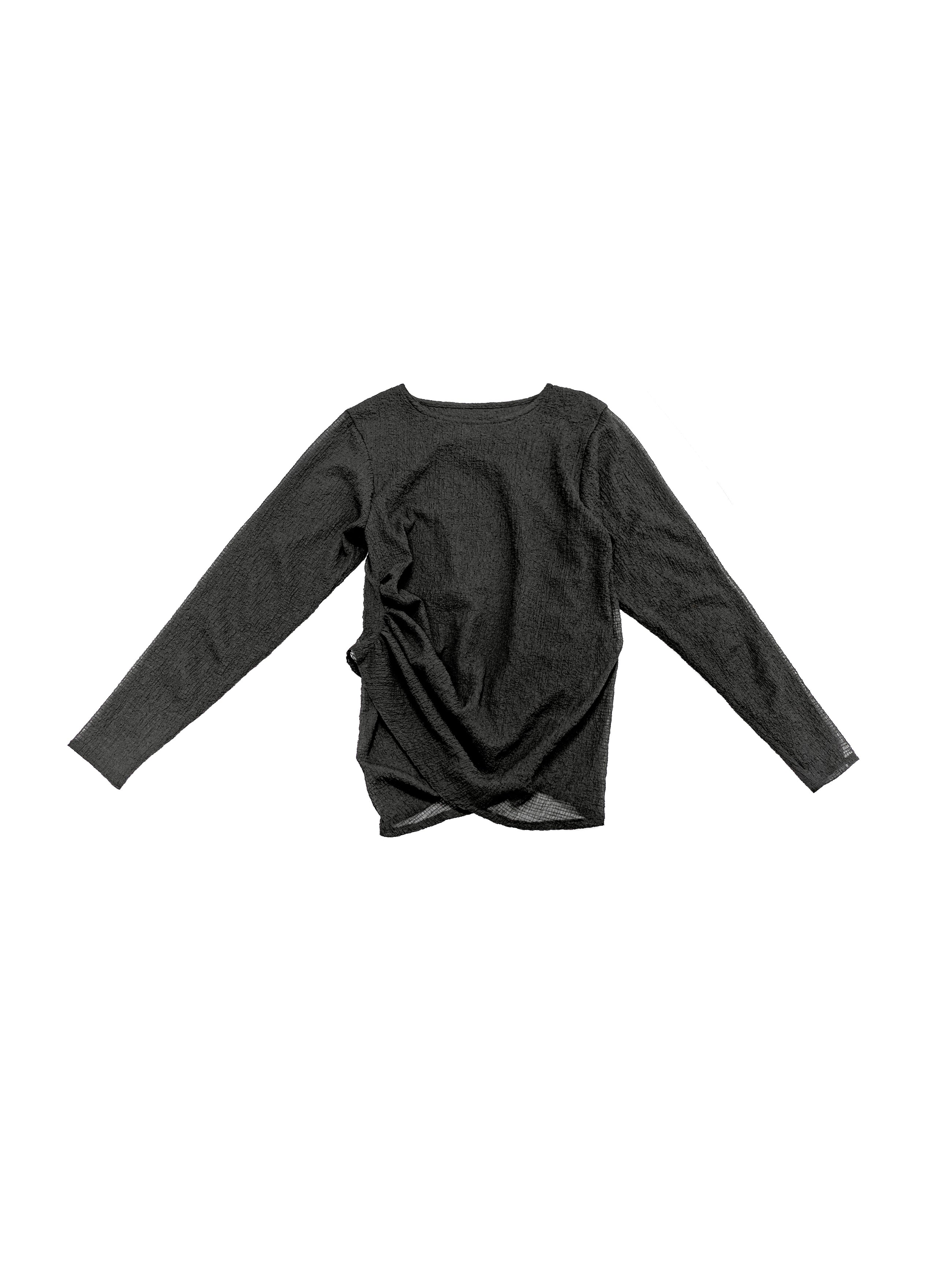 Omar Afridi Draped Long Sleeve Tee Black