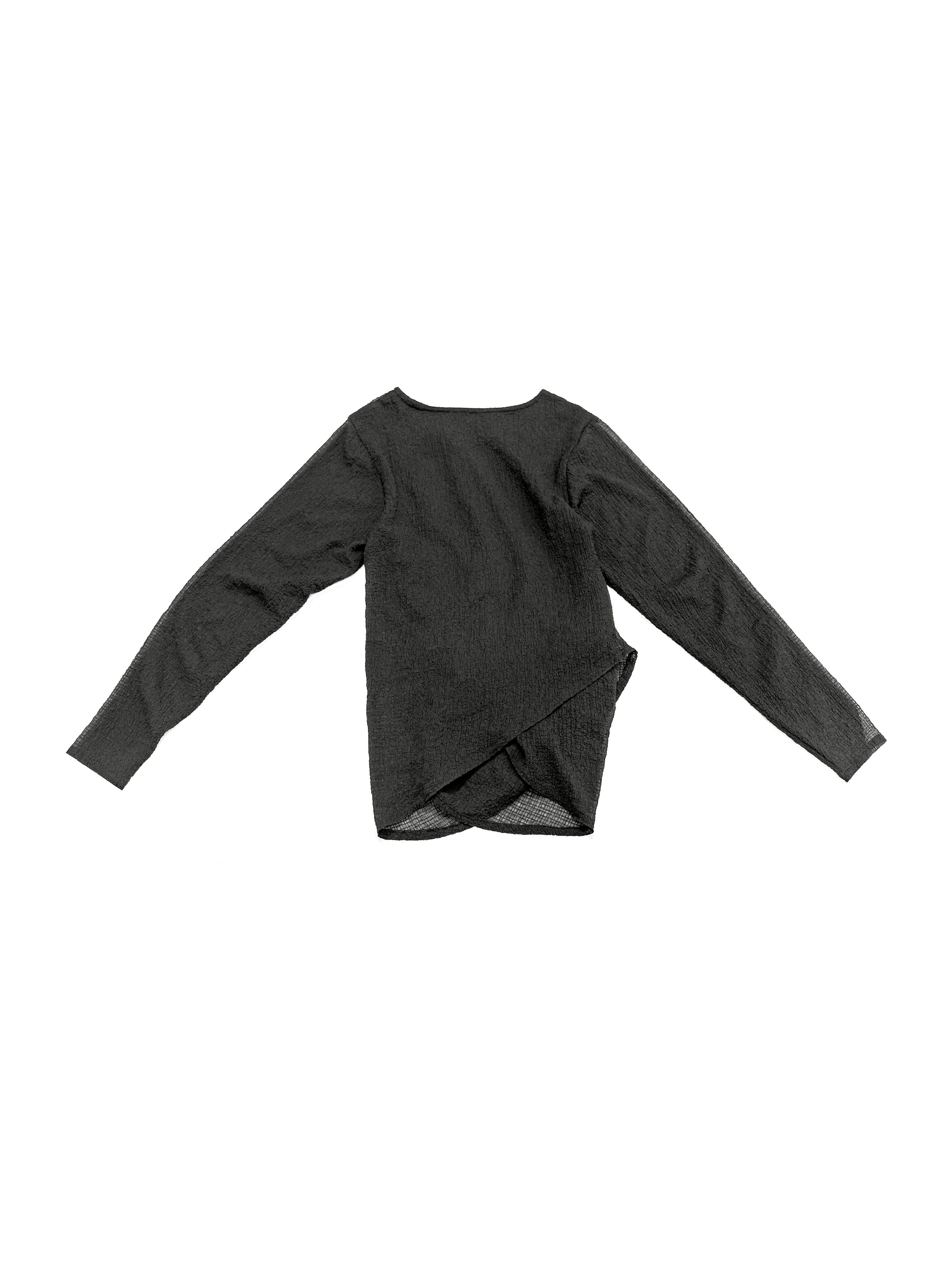 Omar Afridi Draped Long Sleeve Tee Black