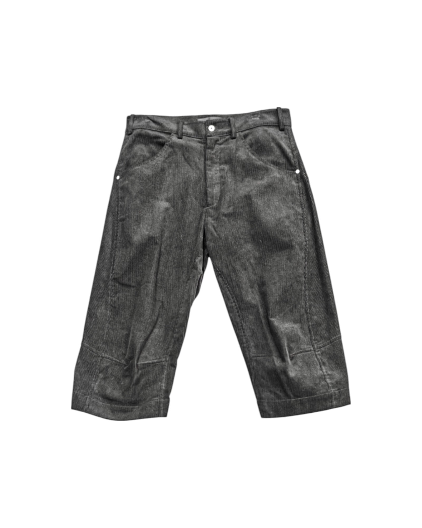 OMAR AFRIDI gray Knee Darted フレアショートパンツ Omar Afridi