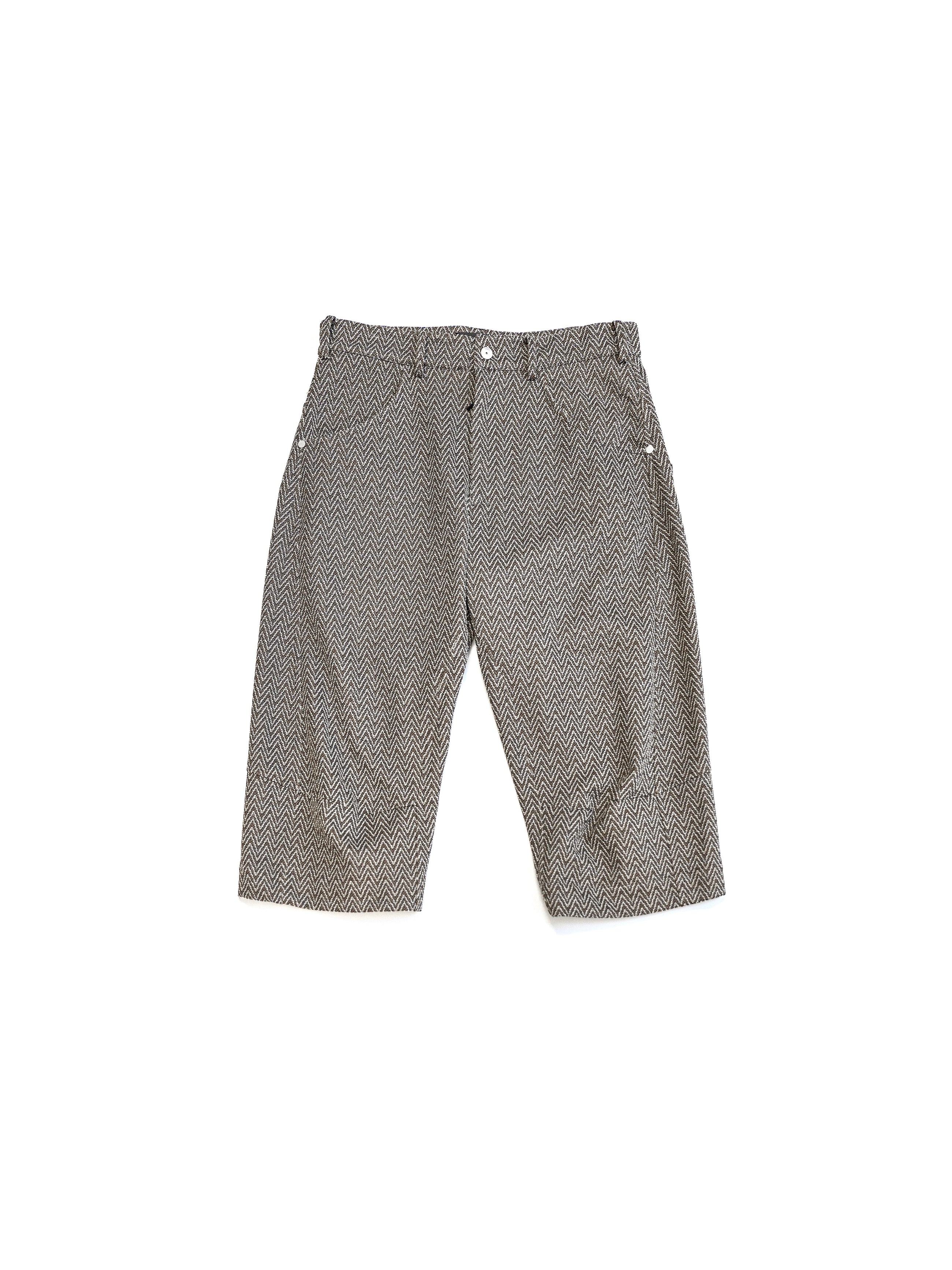 Omar Afridi Knee Darted Flare Shorts Jacquard