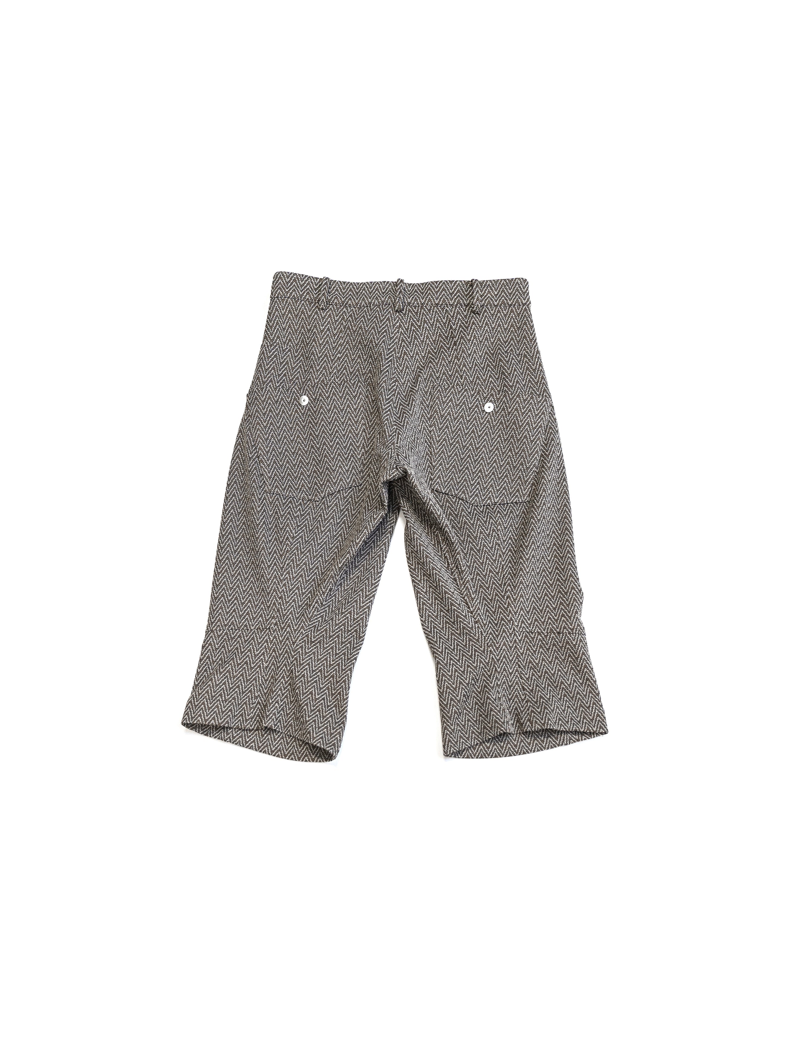 Omar Afridi Knee Darted Flare Shorts Jacquard