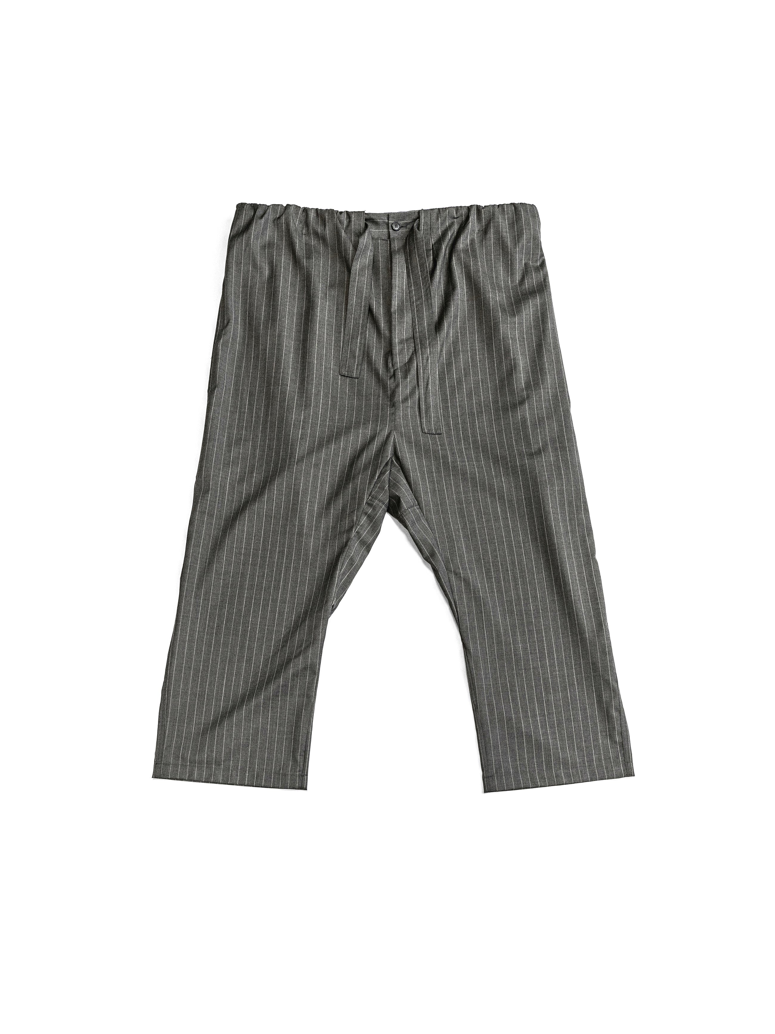 Hed Mayner Wide Cut Pinstripe Trousers Dark Grey