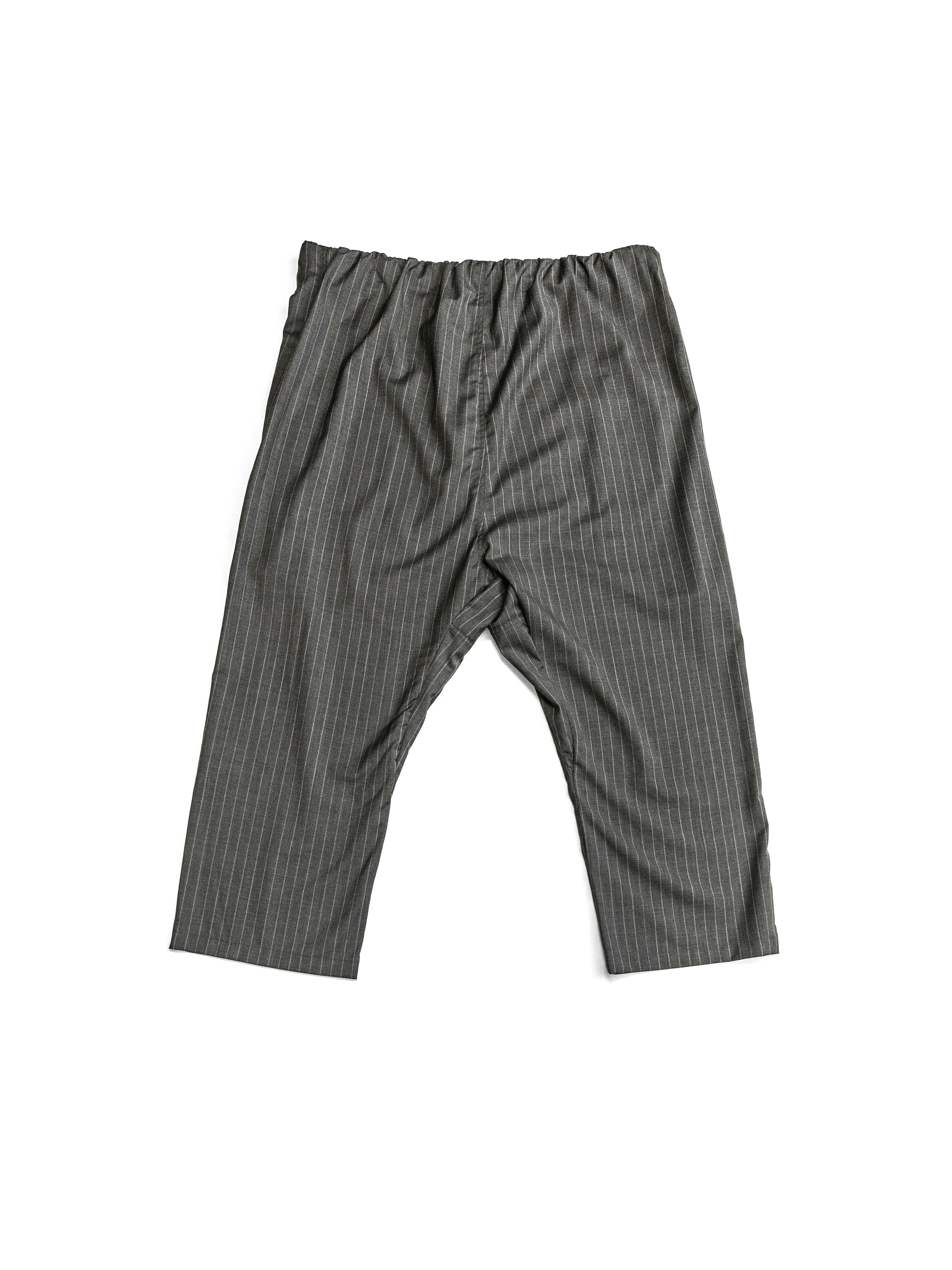 Hed Mayner Wide Cut Pinstripe Trousers Dark Grey