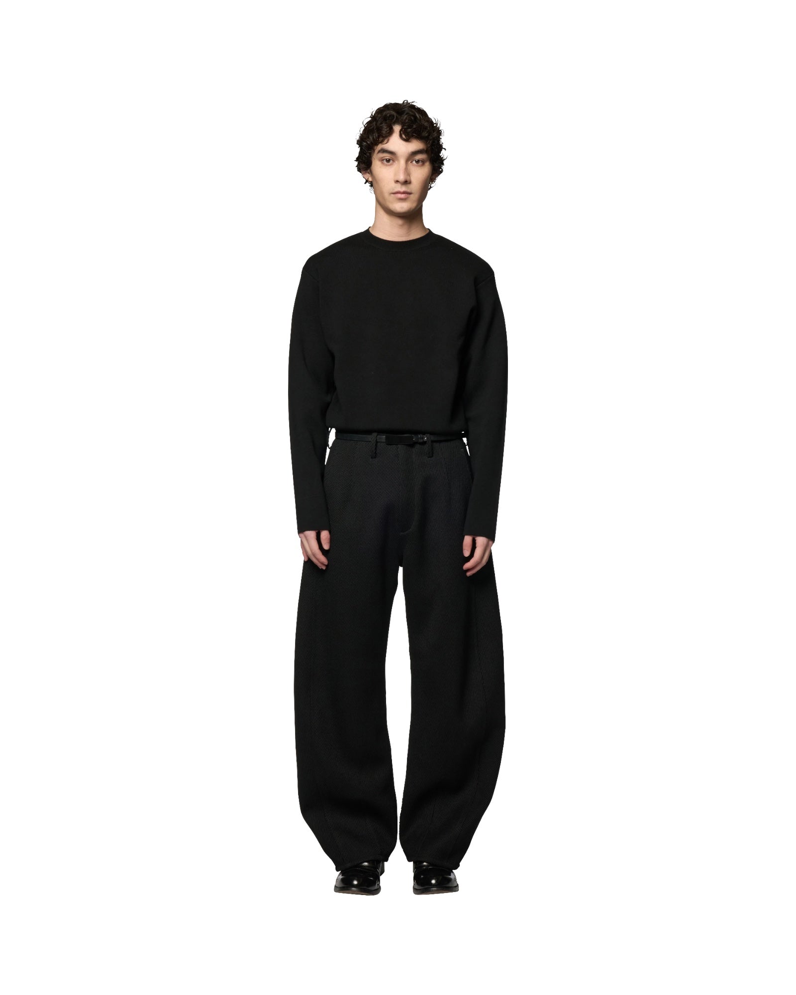 Omar Afridi Pina Trousers Black - Wool Cocoon Trousers | VAVA STORE