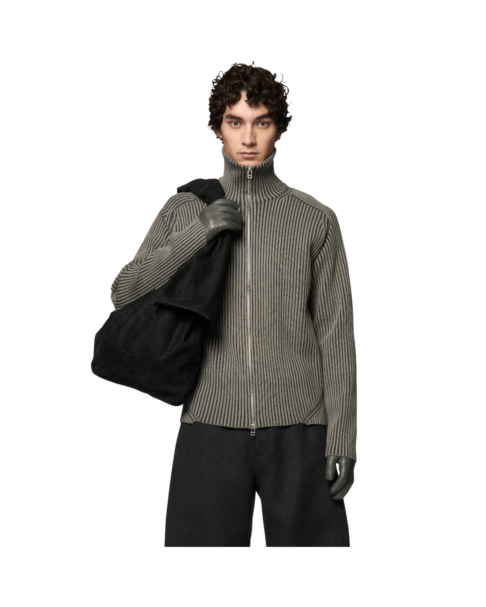 Omar Afridi Washed Knotted Lidia Bag Black - Designer Denim Bag 