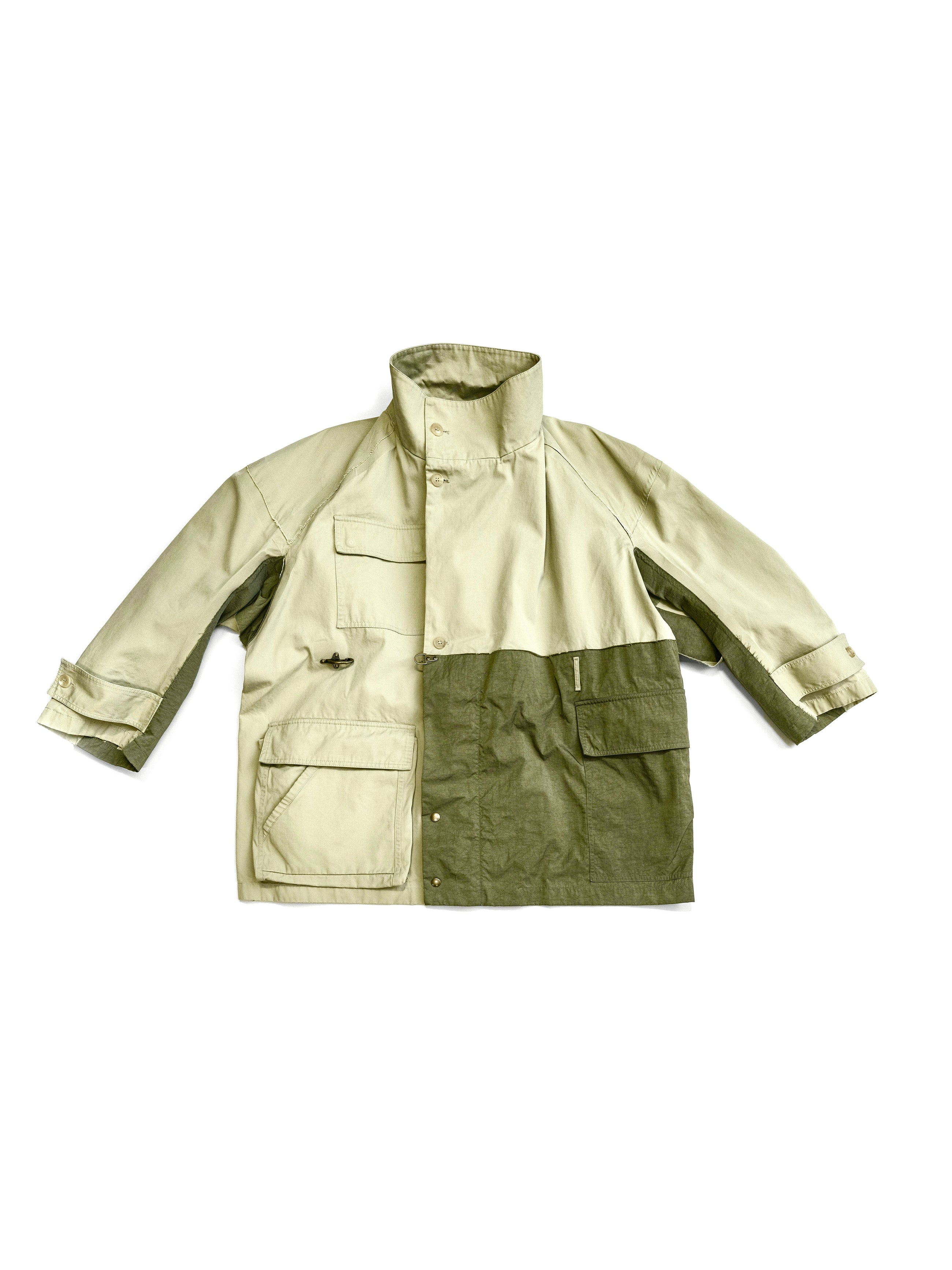 Hed Mayner Panelled Coat Green