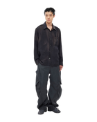 Jiyong Kim Sun-Bleached Raw Edged Shirt Black