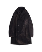 Jiyong Kim Sun-Bleached Double-Breasted Hooded Coat Black