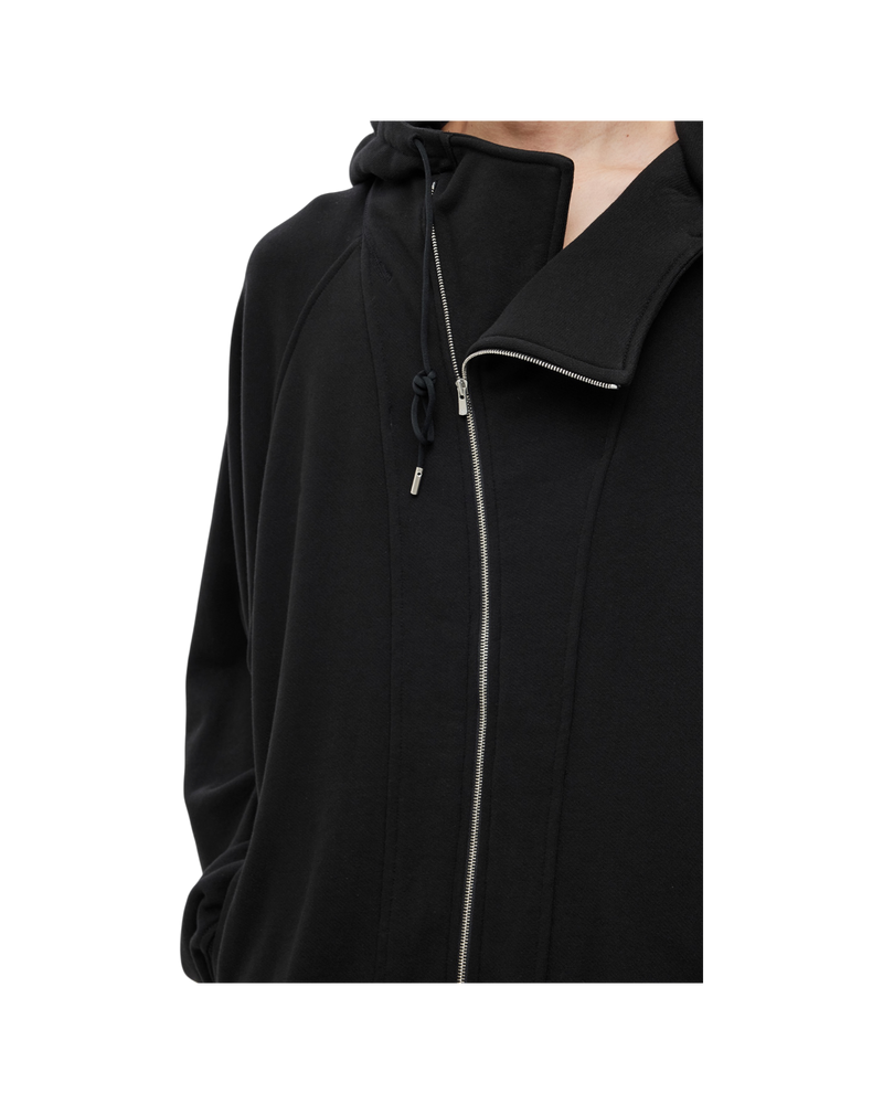 Jiyong Kim Asymmetric Zip-Up Hoodie Black