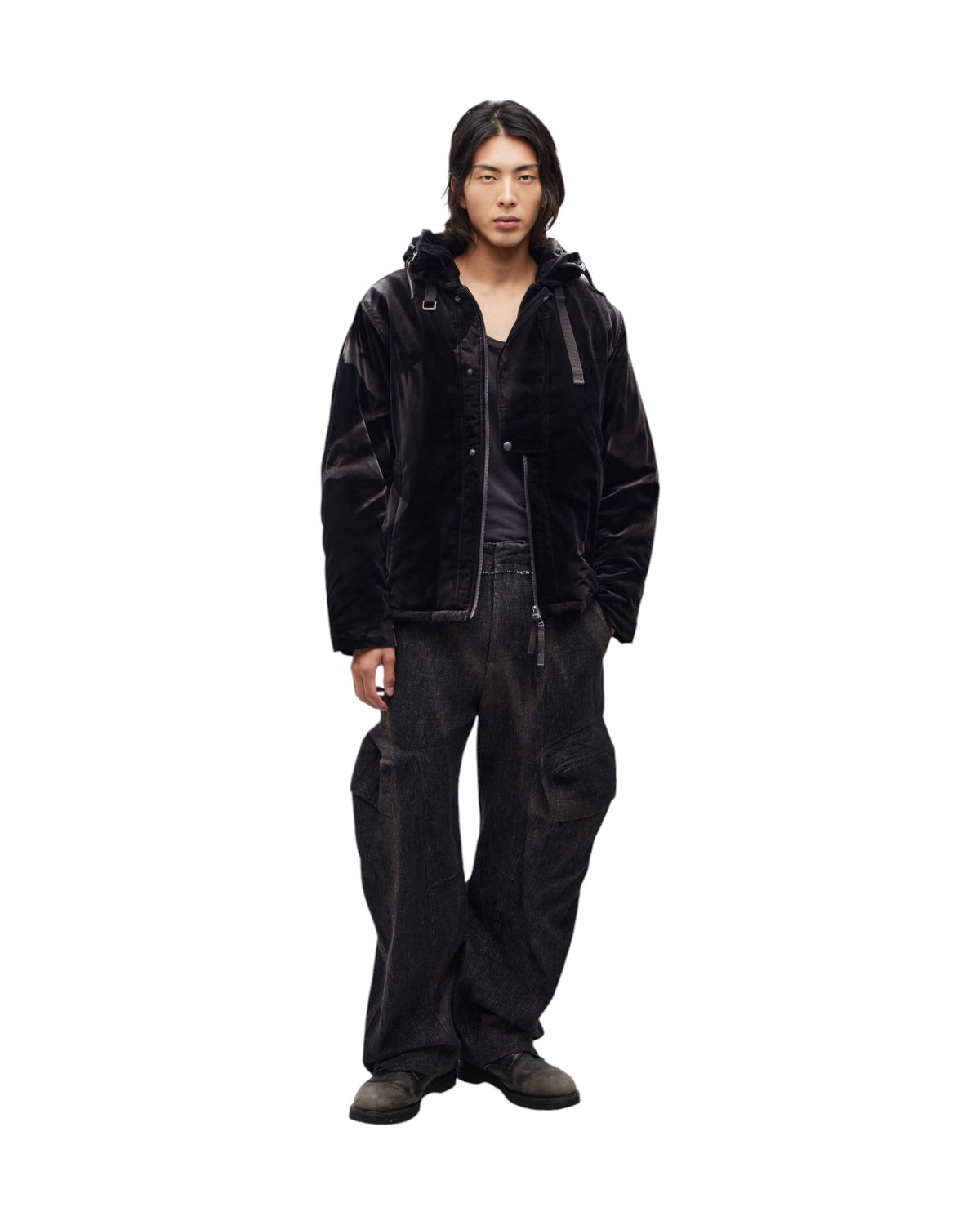 Jiyong Kim  Sun-Bleached 3D-Pocket Trousers Black