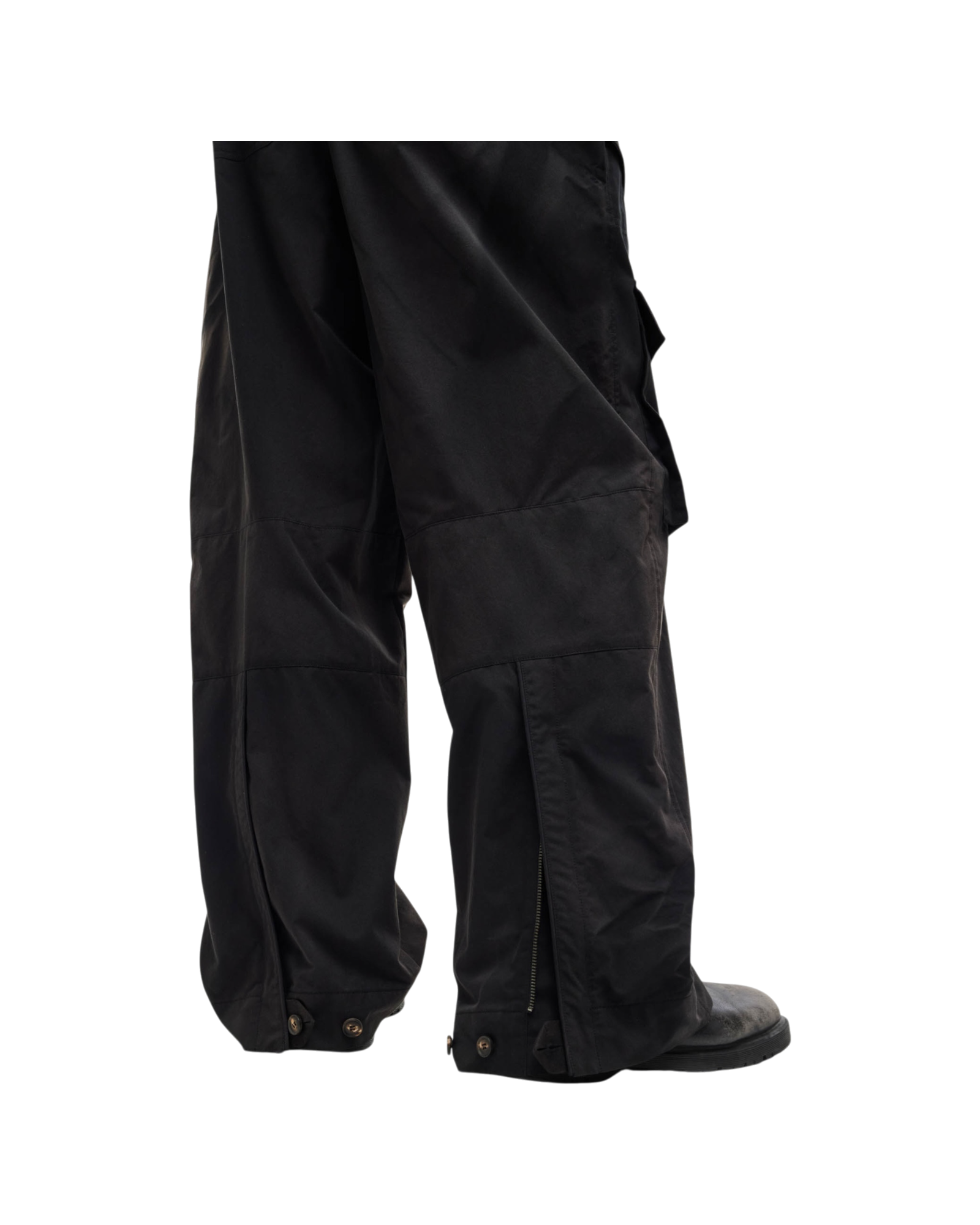 Jiyong Kim Sun-Bleached Double Front Wide Trousers Black