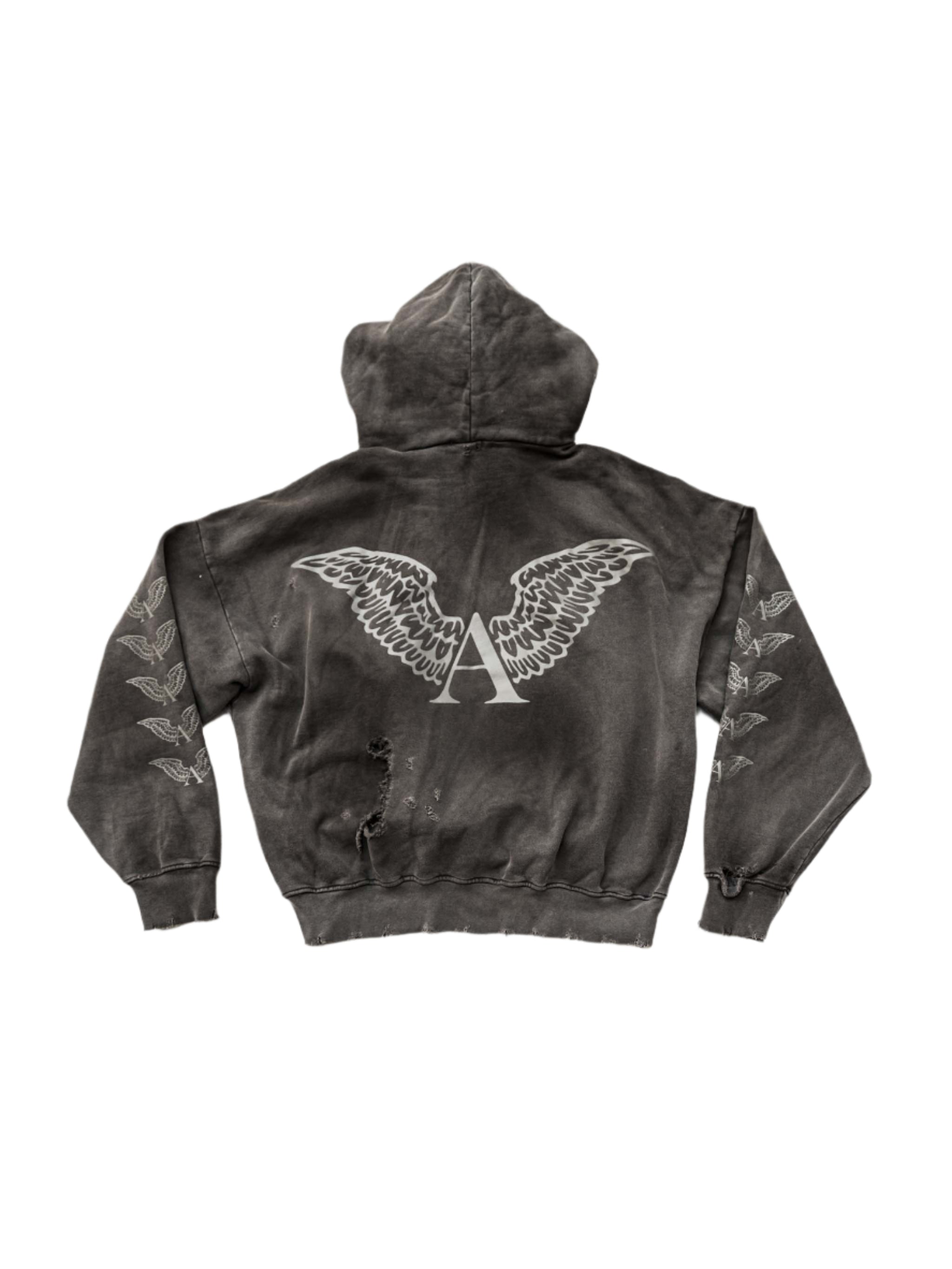 Alexander Digenova Scrap Logo Hoodie Grey - Designer Hoodie | VAVA