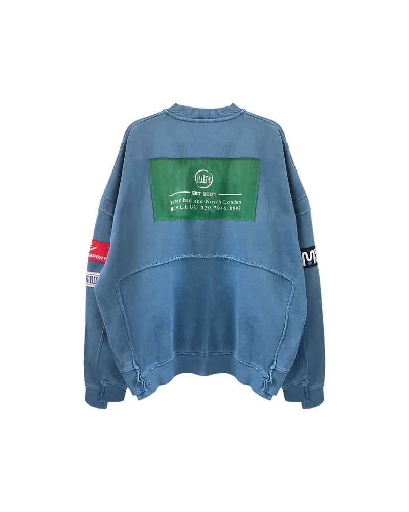 Martine Rose ZIP UP Crew Blue Agean