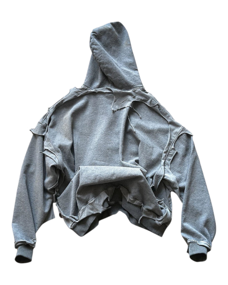 Alexander Digenova Cut Out Hoodie Grey