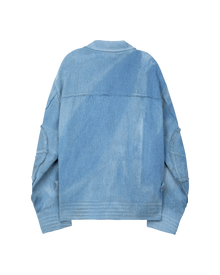 Jiyong Kim Sun-Bleached Raw Edged Jacket Light Blue