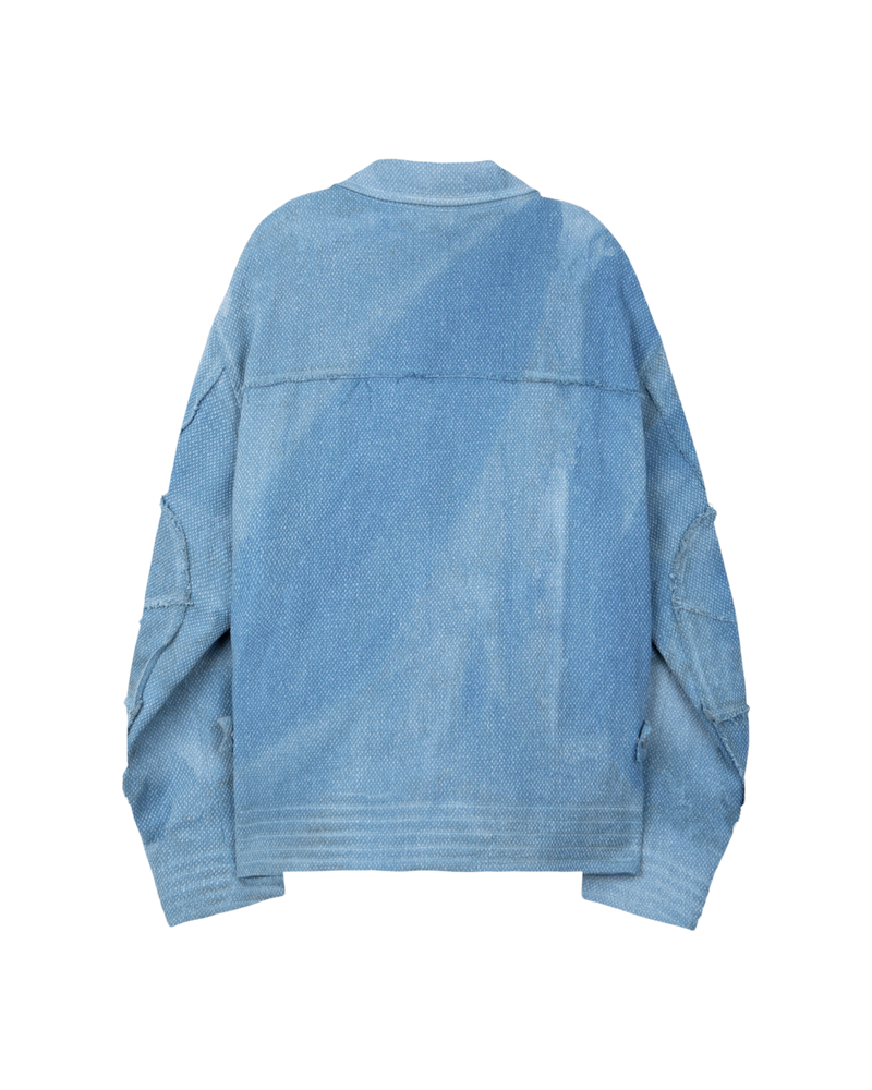 Jiyong Kim Sun-Bleached Raw Edged Jacket Light Blue