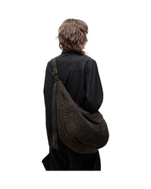 Jiyong Kim Sun-Bleached Draped Shoulder Bag Black