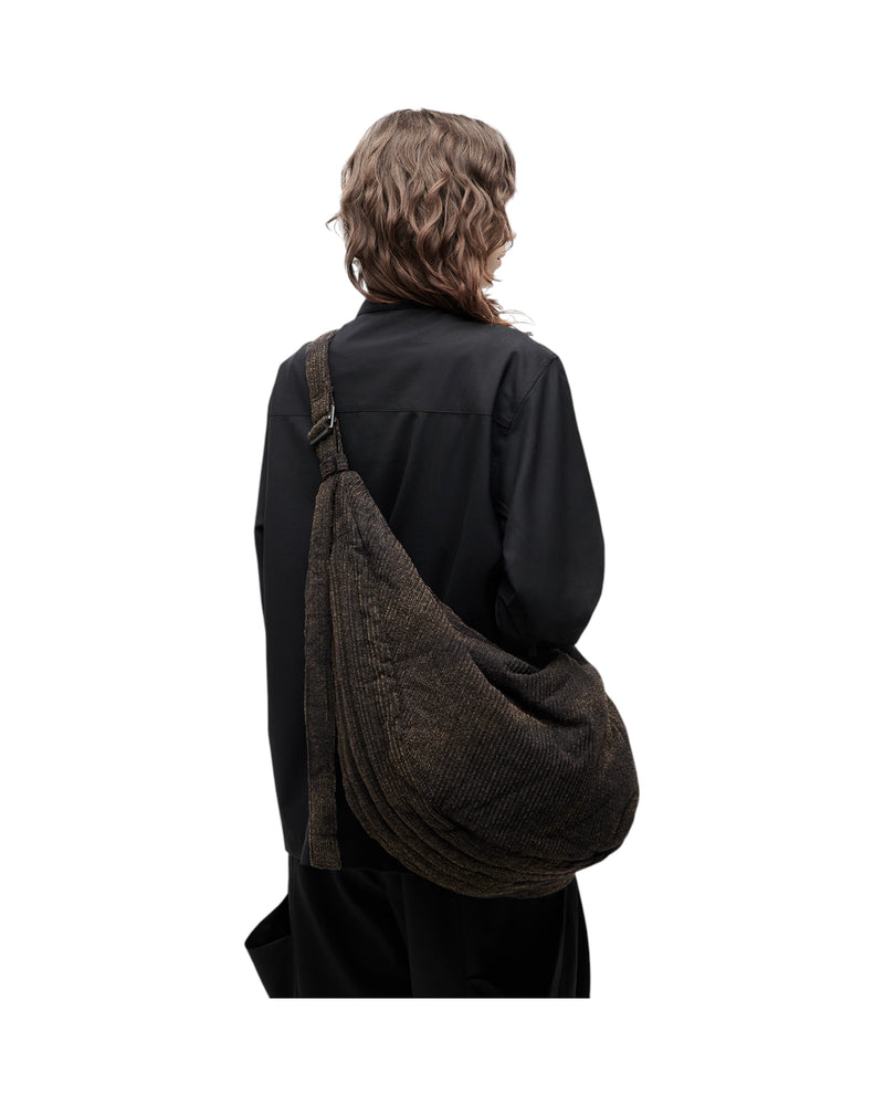 Jiyong Kim Sun-Bleached Draped Shoulder Bag Black