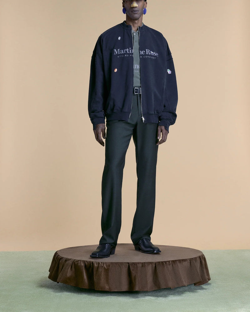 Martine Rose Zip Up Crewneck Black