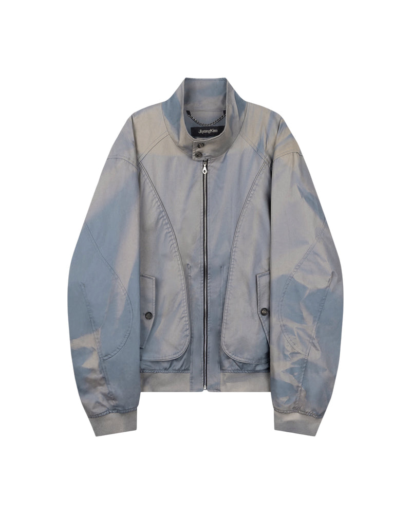 Jiyong Kim Sun-Bleached High Neck Blouson Blue