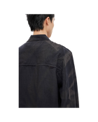 Jiyong Kim Sun-Bleached Raw Edged Shirt Black
