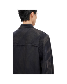 Jiyong Kim Sun-Bleached Raw Edged Shirt Black