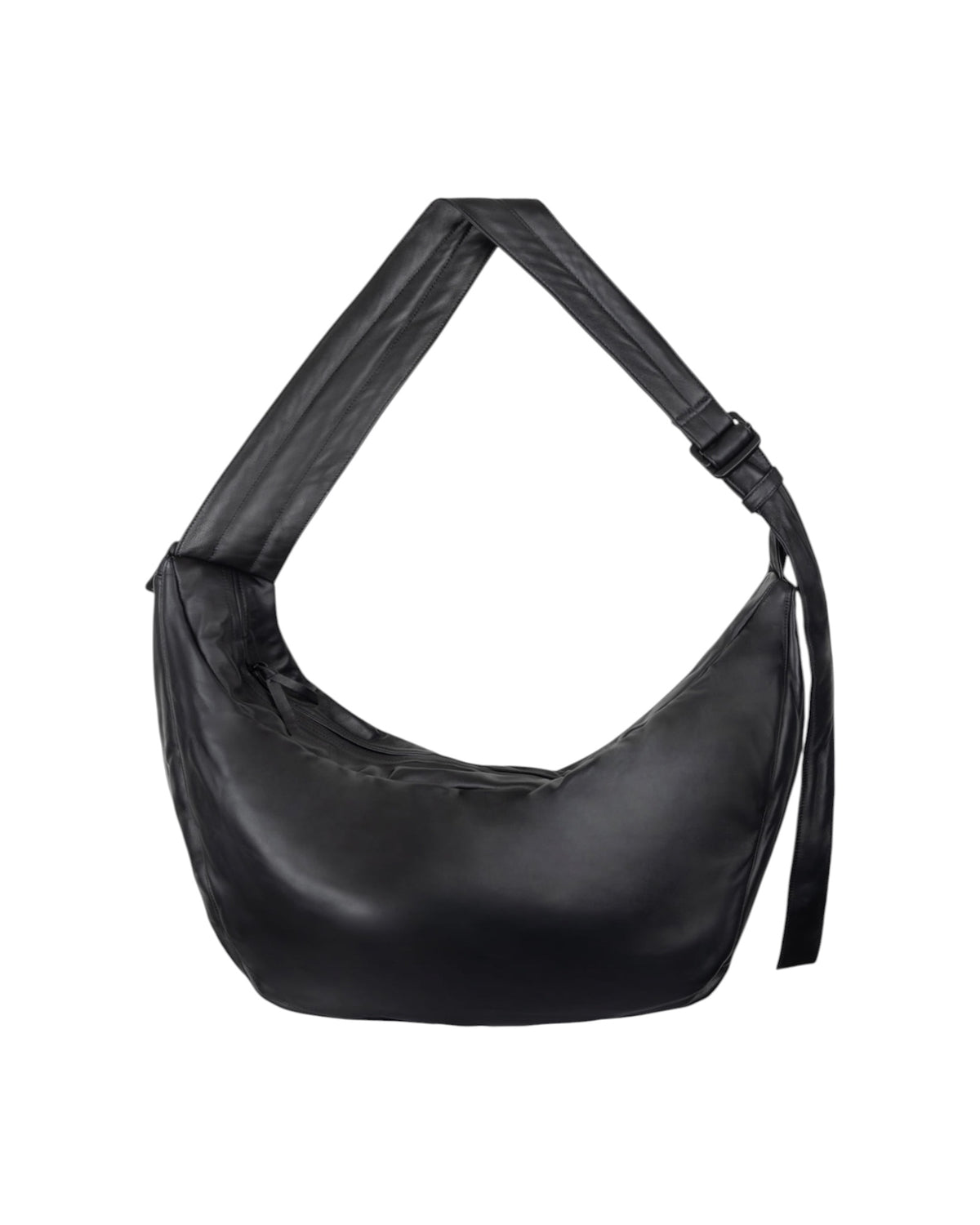 Jiyong Kim Draped Leather Shoulder Bag Black