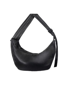 Jiyong Kim Draped Leather Shoulder Bag Black