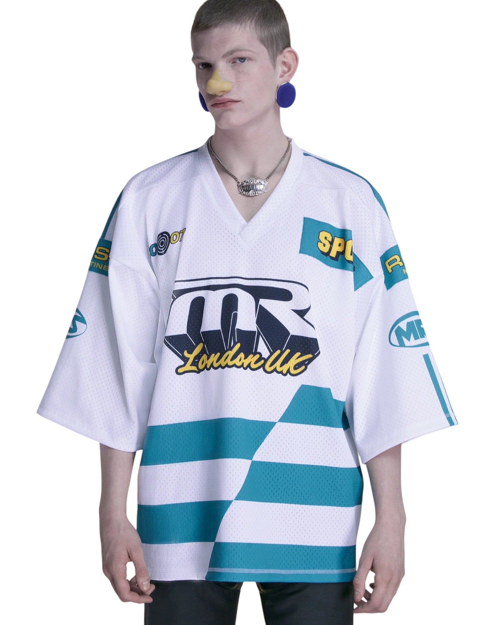 Martine Rose Oversized Football Top White