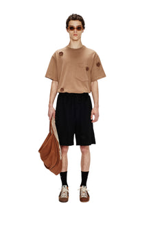 Song for the Mute Daisy Raw Lined Elasticated Shorts Black