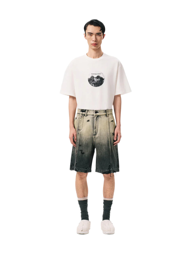 FengChenWang Denim Gradient Washed Shorts