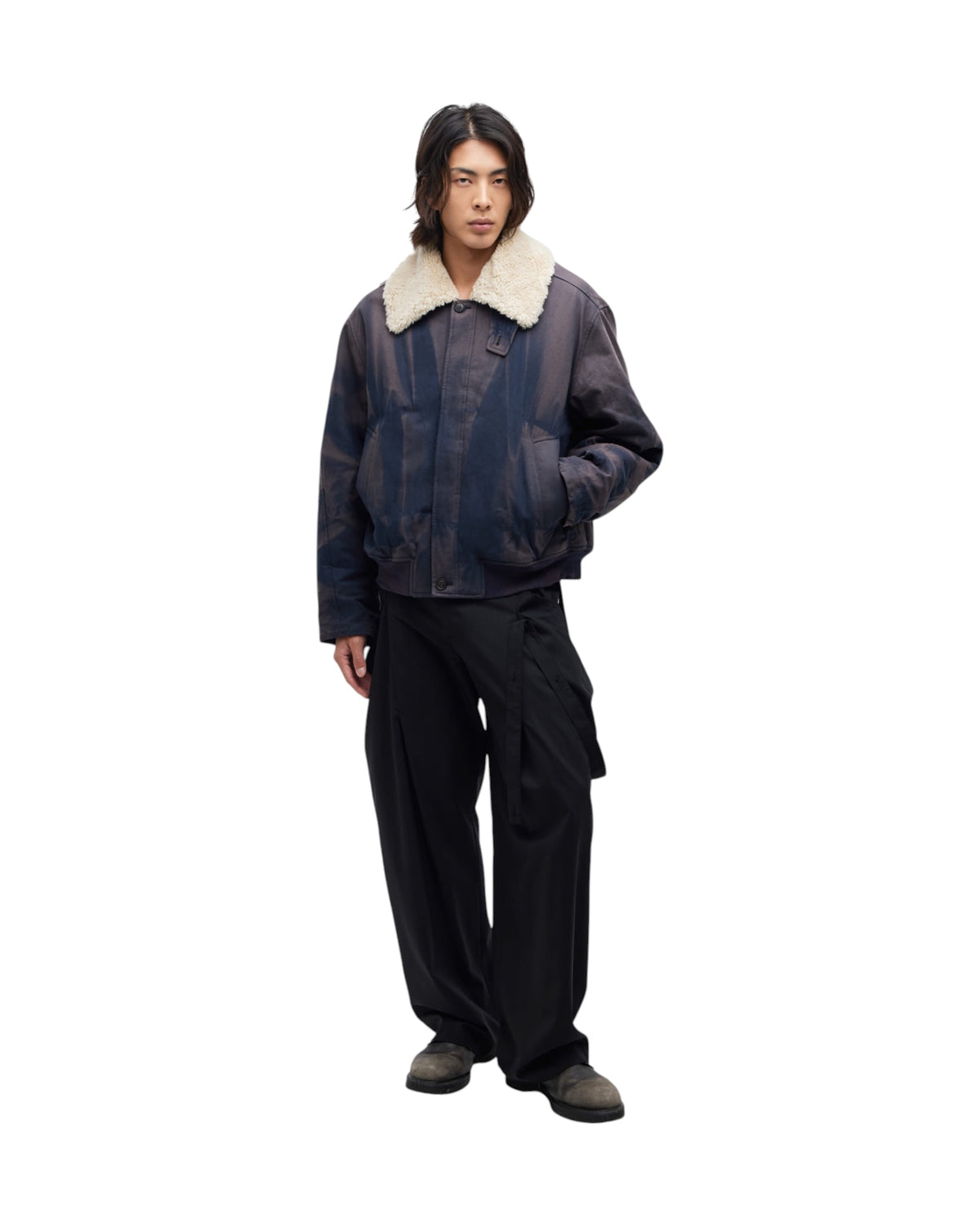Jiyong Kim Layered Panel Trousers Black