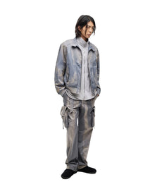 Jiyong Kim Sun-Bleached High Neck Blouson Blue