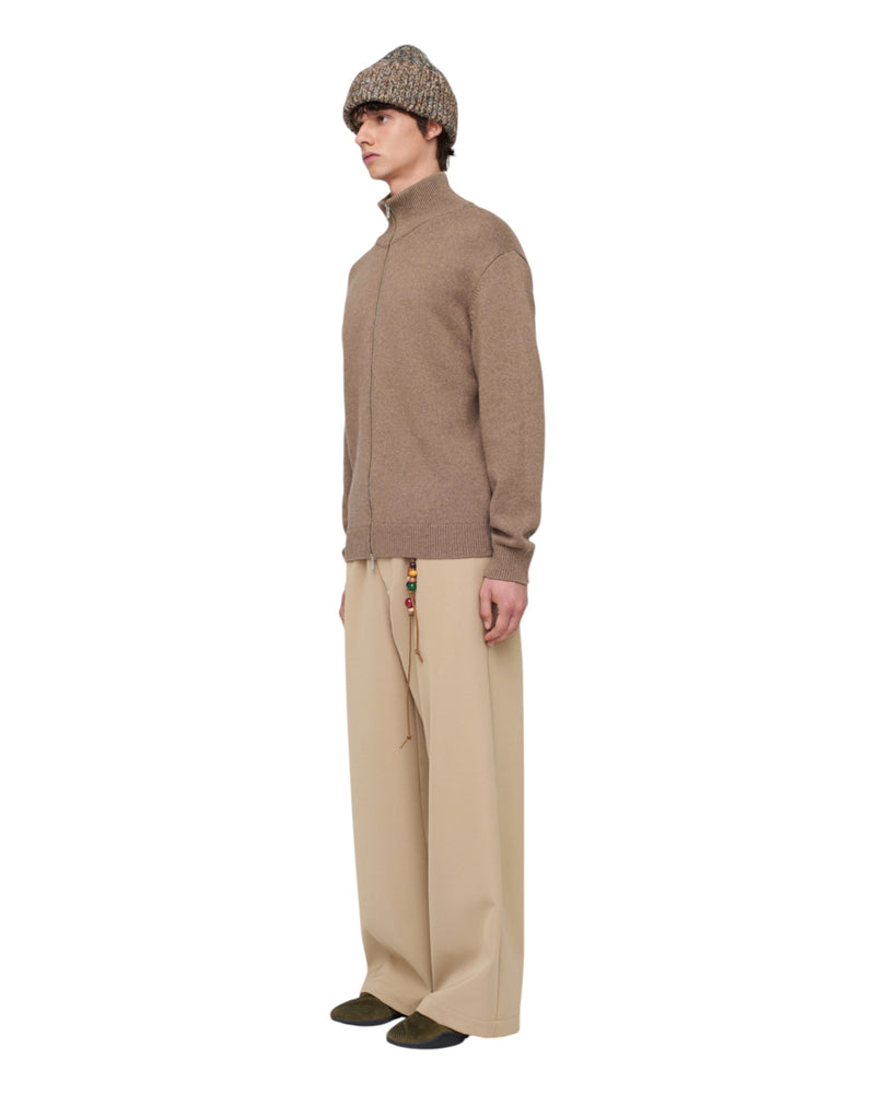 Song for the mute Zip Up Funnel Cardigan Khaki