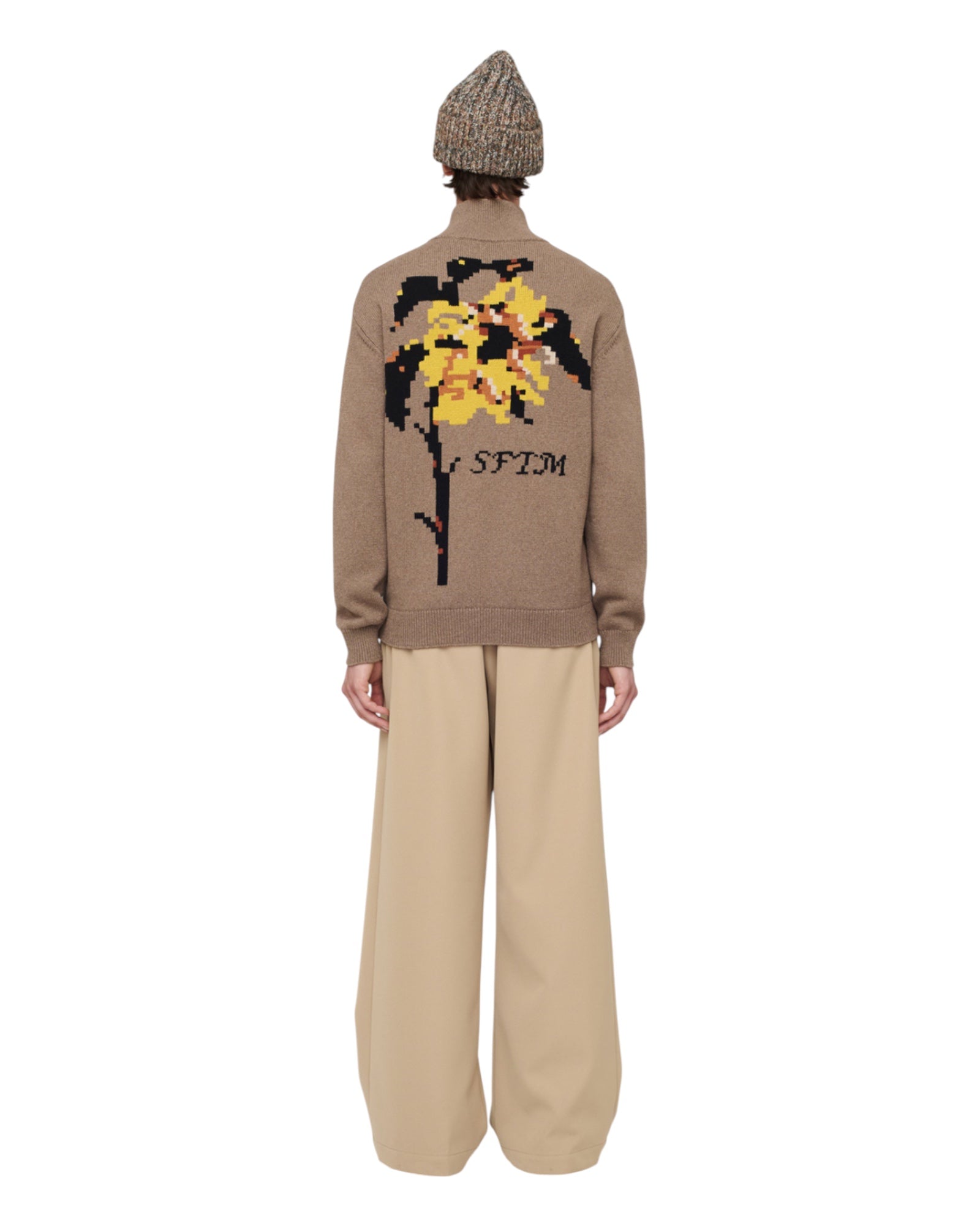 Song for the mute Zip Up Funnel Cardigan Khaki