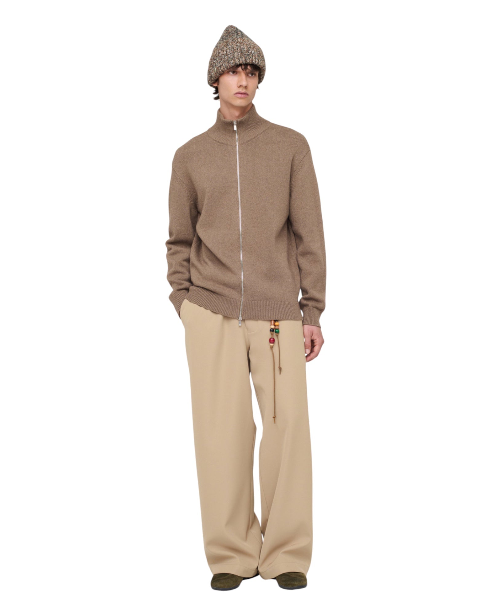 Song for the mute Zip Up Funnel Cardigan Khaki
