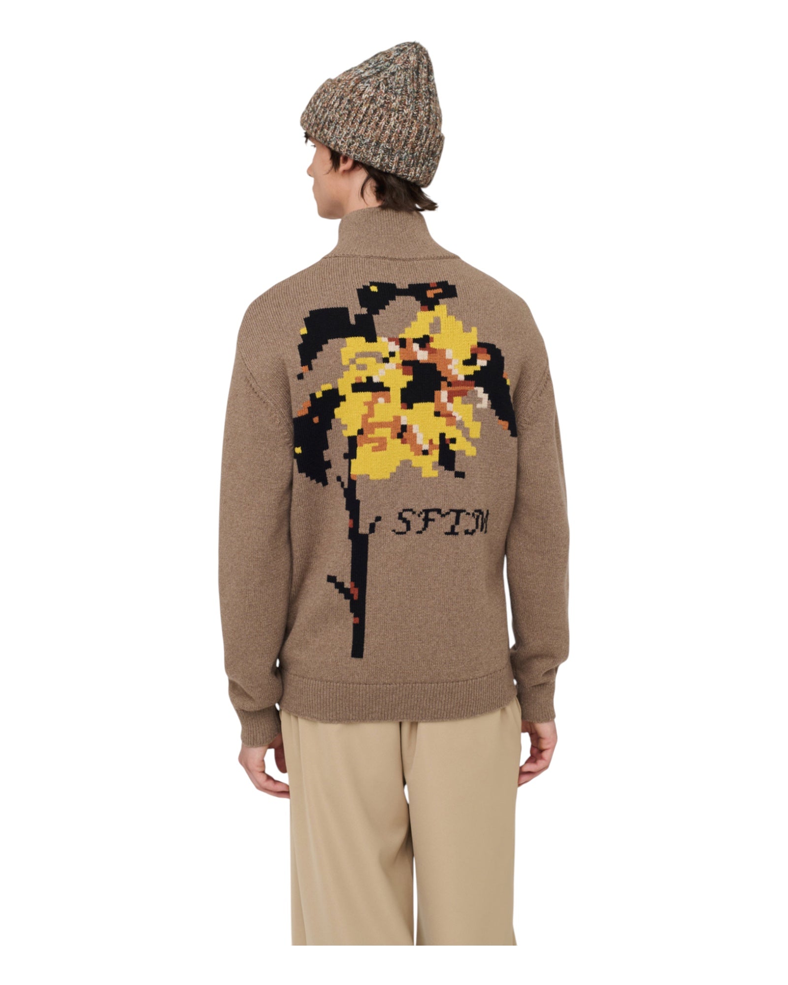 Song for the mute Zip Up Funnel Cardigan Khaki