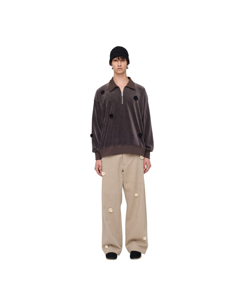 Song for the mute Daisy Quarter Zip Jumper Charcoal