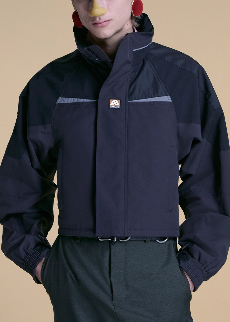 Martine Rose Shrunken Sports Jacket Black Grey