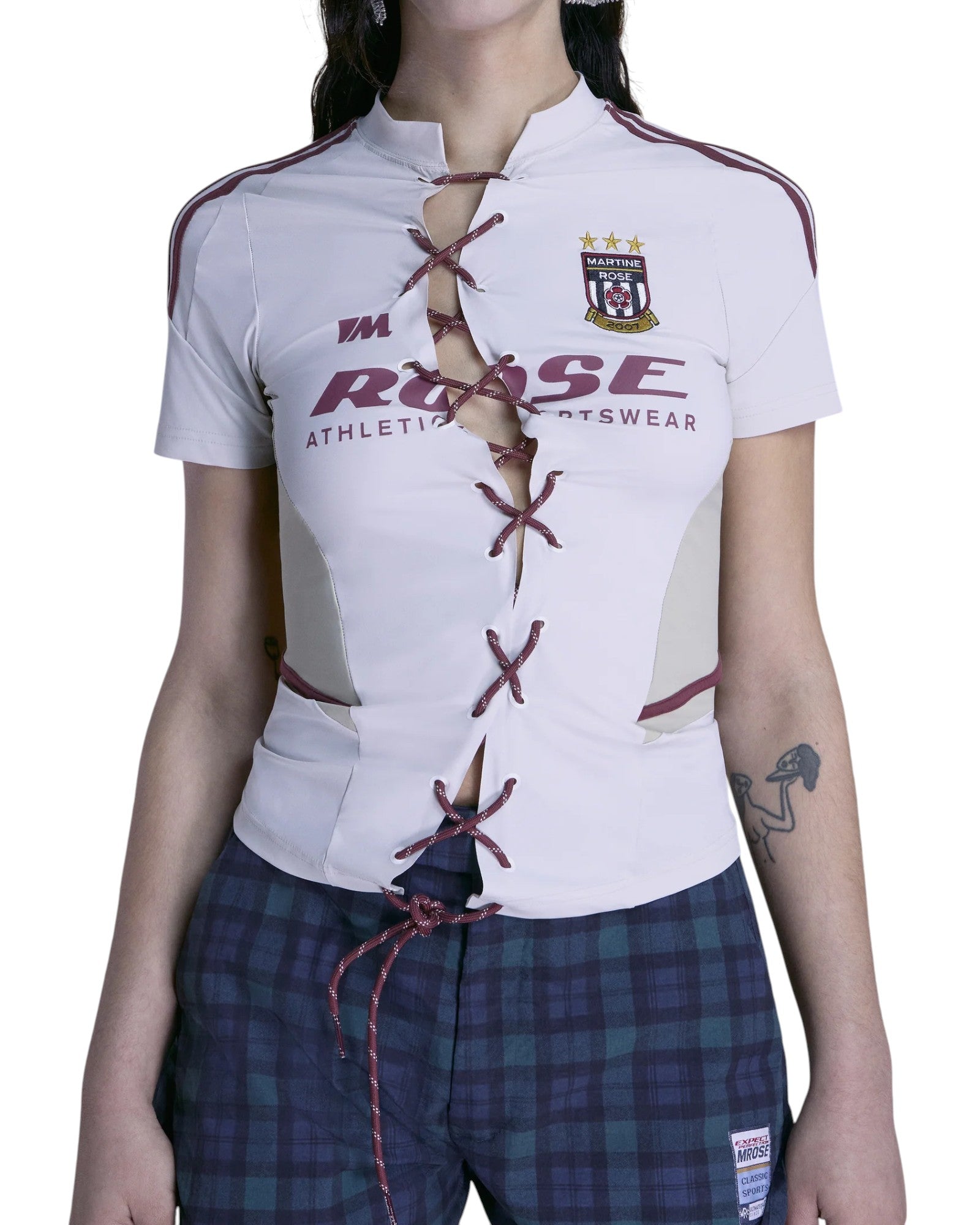 Martine Rose Lace Up Football Top Grey | VAVA STORE
