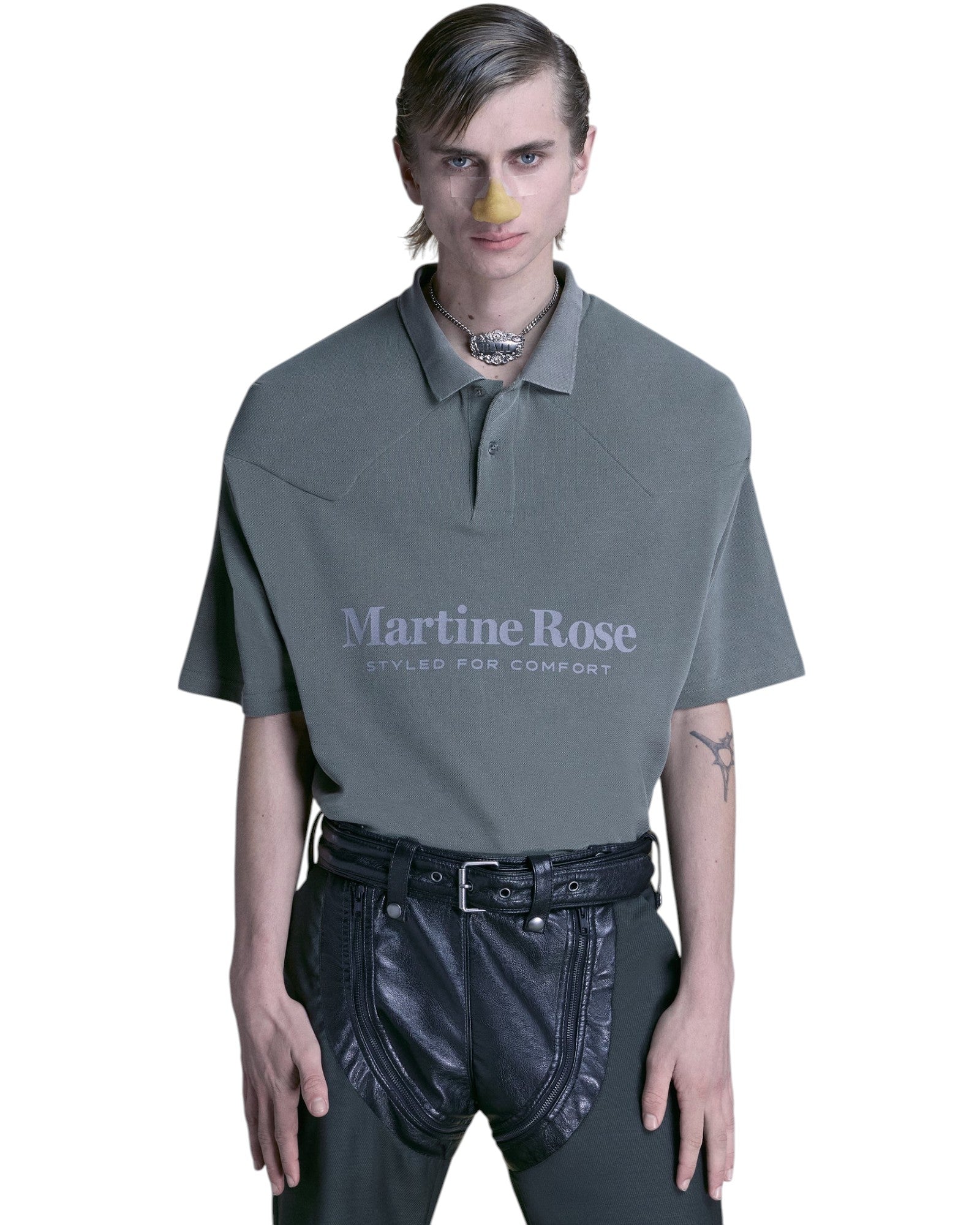 Martine Rose Padded Polo Green | VAVA STORE