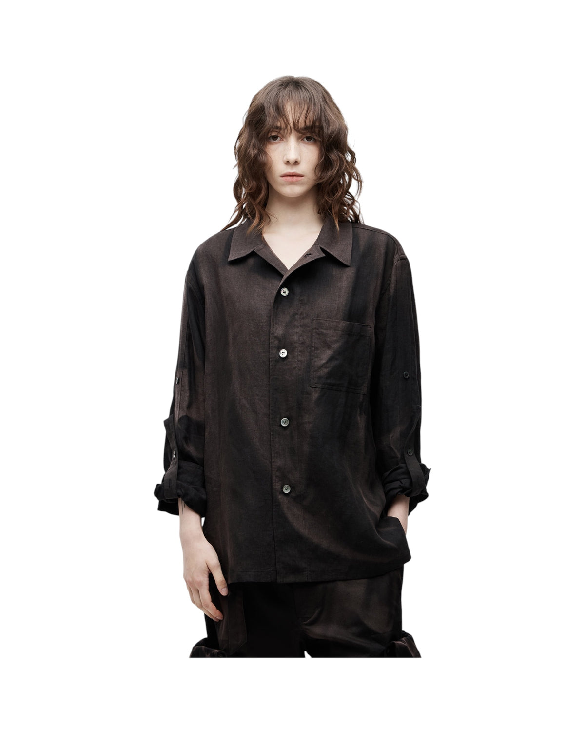 Jiyong Kim Sun-Bleached Strap Shirt Black