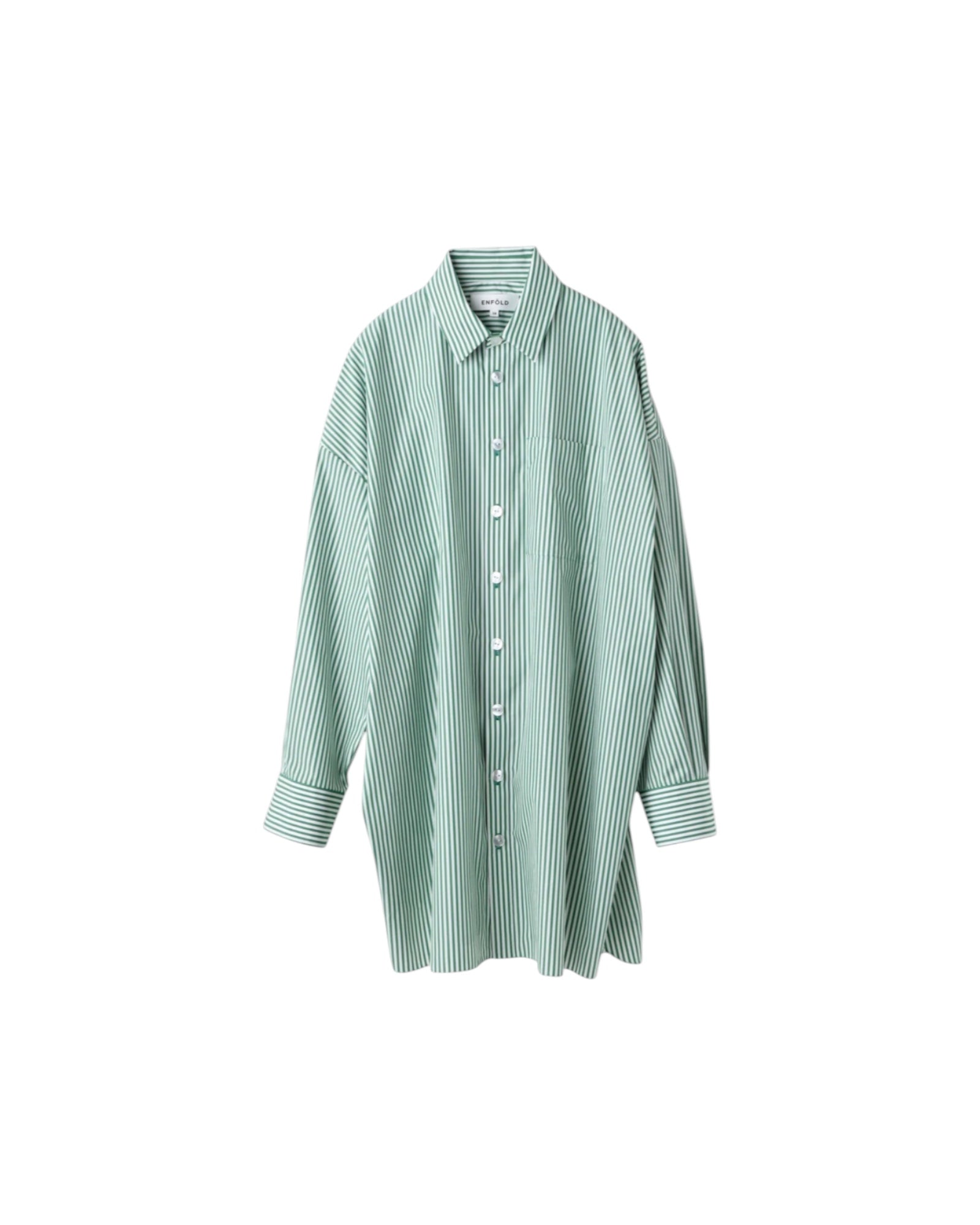 Enfold Stripe Tucked BIG Shirt Green