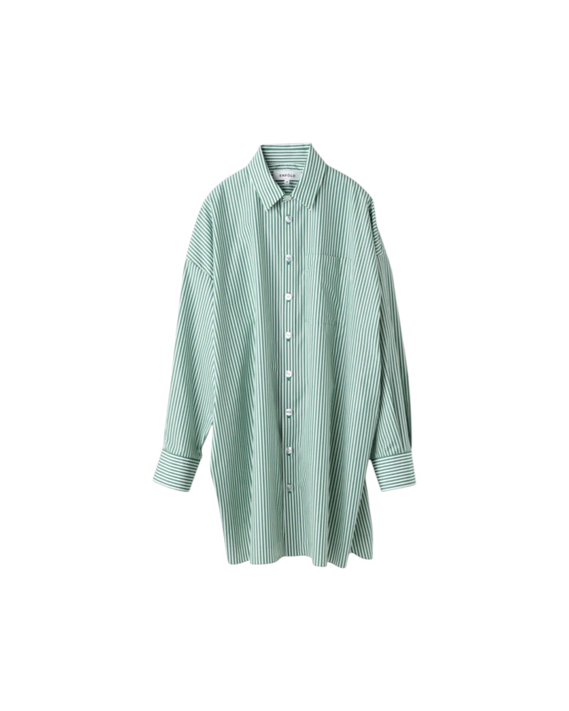 Enfold Stripe Tucked BIG Shirt Green