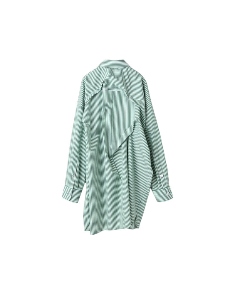 Enfold Stripe Tucked BIG Shirt Green